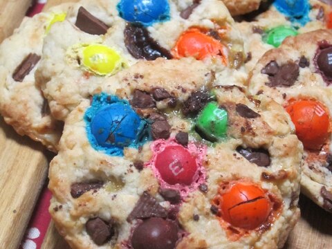 バナナクッキー~m&mチョコのせ